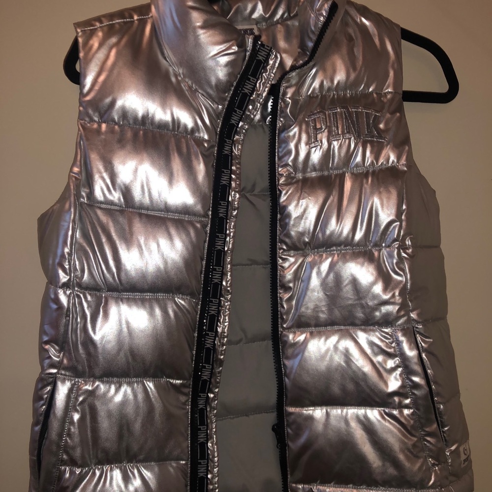 Pink puffy vest